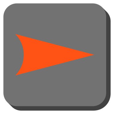 Ok ucu sağ yuvarlak kare vektör simgesi