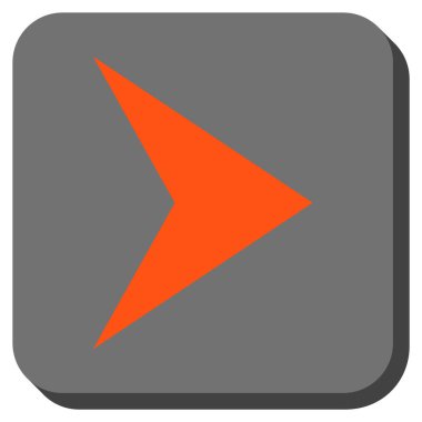 Ok ucu sağ yuvarlak kare vektör simgesi