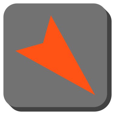 Ok ucu sağ aşağı yuvarlak kare vektör simgesi