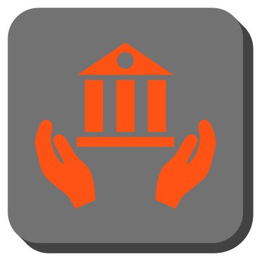 Banka hizmet yuvarlak kare vektör simgesi