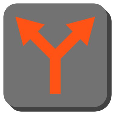 Yuvarlatılmış Kare vektör simge yukarı çatallanma ok