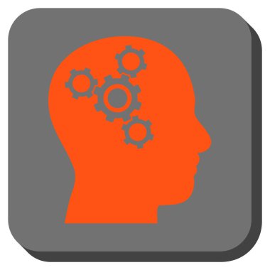 Beyin mekaniği yuvarlak kare vektör simgesi