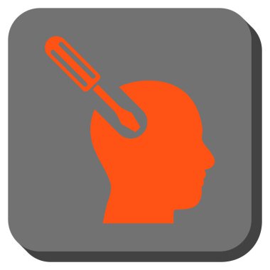 Beyin aracı kare vektör simge yuvarlak