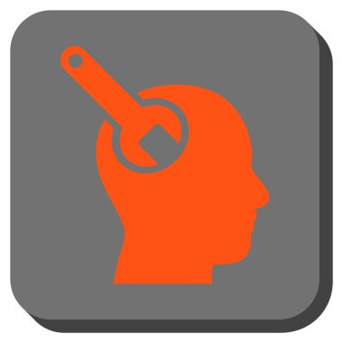 Beyin aracı kare vektör simge yuvarlak