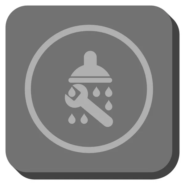 Ducha de fontanería redondeado cuadrado Vector icono — Vector de stock
