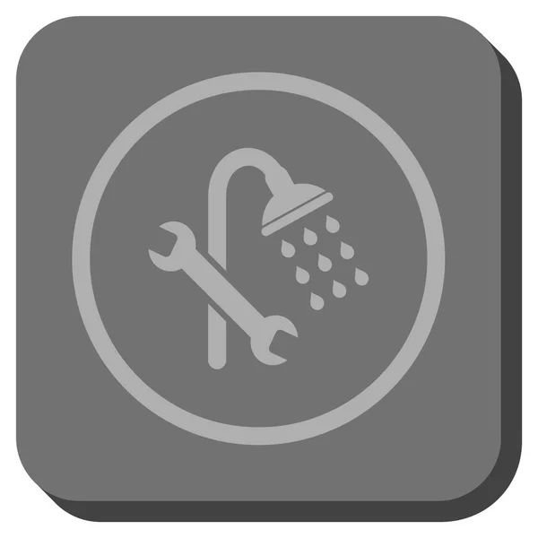 Dusche Sanitär abgerundete quadratische Vektor-Symbol — Stockvektor
