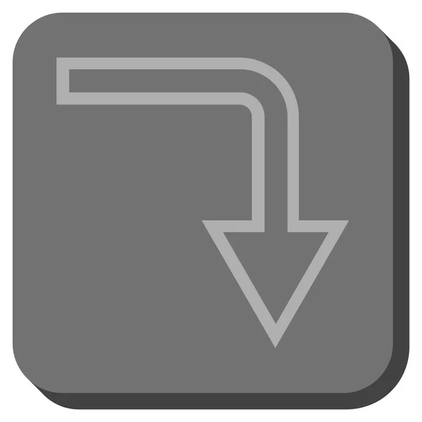 Turn Down afgeronde vierkante Vector Icon — Stockvector