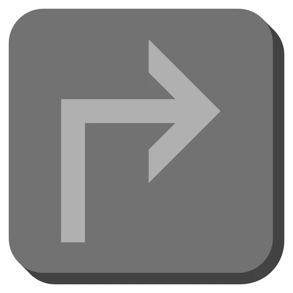 Tournez à droite rond carré vectoriel icône — Image vectorielle