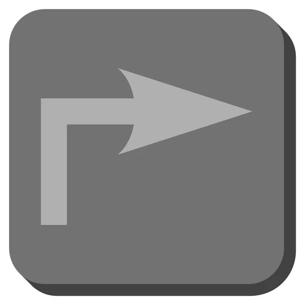 Gira a destra Icona vettoriale quadrata arrotondata — Vettoriale Stock