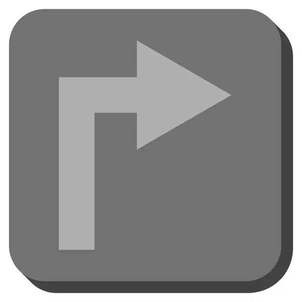 Vire à direita arredondado vetor quadrado ícone — Vetor de Stock