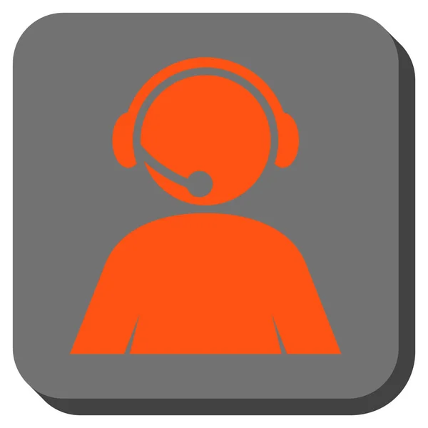 Call Center Operator afgerond vierkant Vector Icon — Stockvector