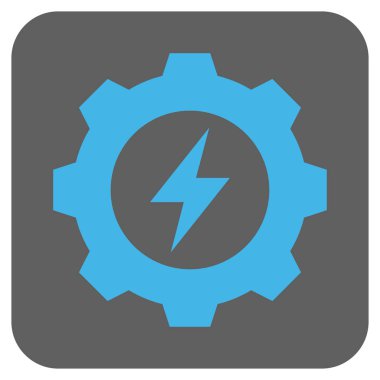 Elektrik enerji dişli yuvarlak kare vektör simgesi