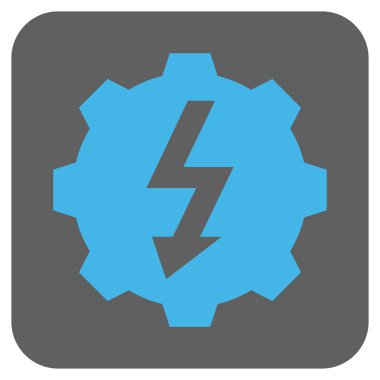 Elektrikli dişli yuvarlak kare vektör simgesi