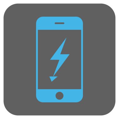 Elektrik cep telefonu yuvarlak kare vektör simgesi