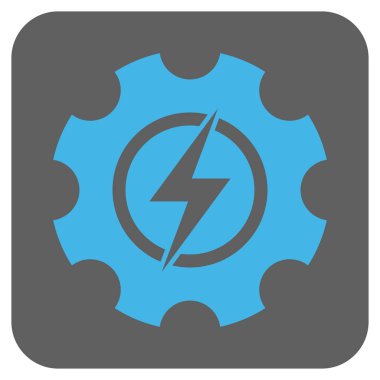 Elektrik enerjisi Cog dişli yuvarlak kare vektör simgesi