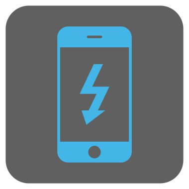 Elektrik Smartphone yuvarlak kare vektör simgesi