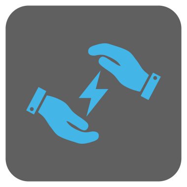 Elektrik Bakım el yuvarlatılmış kare vektör simgesi