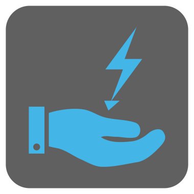 Elektrik kaynağı el yuvarlatılmış kare vektör simgesi