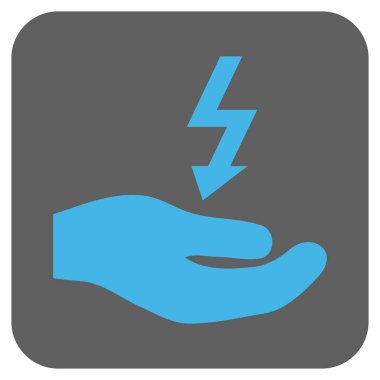 Elektrik kaynağı el yuvarlatılmış kare vektör simgesi