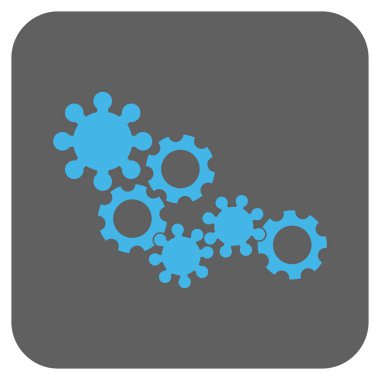 Dişli mekanizması yuvarlak kare vektör simgesi