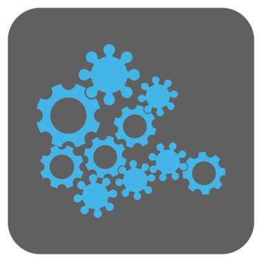 Mekanik vites yuvarlak kare vektör simgesi