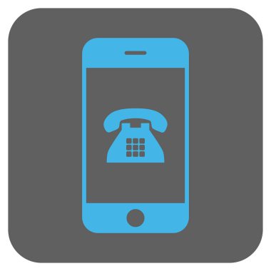 Cep telefonu yuvarlak kare vektör simgesi