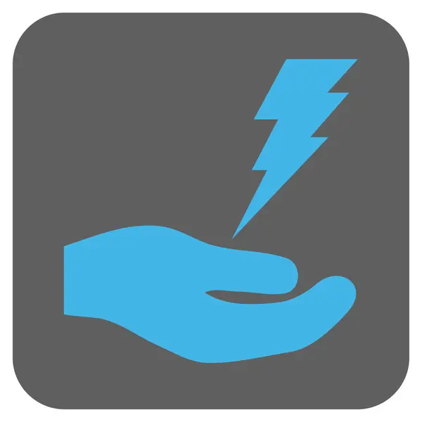 Elektrische Service handpictogram afgeronde vierkante Vector — Stockvector