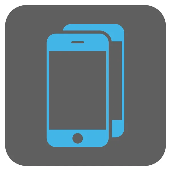 Smartphones redondeado cuadrado Vector icono — Vector de stock