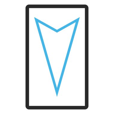 İşaretçi çerçeveli vektör simgesi aşağı