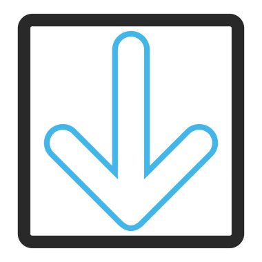 Çerçeveli vektör simgesi aşağı yönlü ok