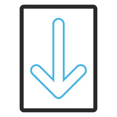 Çerçeveli vektör simgesi aşağı yönlü ok