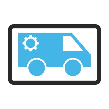 Hizmet araba vektör simge çerçeveli