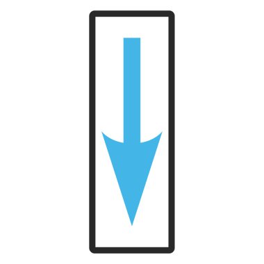 Çerçeveli vektör simgesi aşağı ok keskin