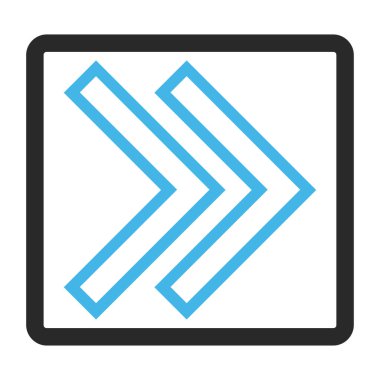 Üst karakter doğru çerçeveli vektör simgesi