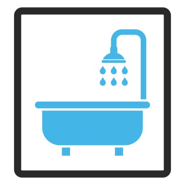Duş Banyo vektör simge çerçeveli