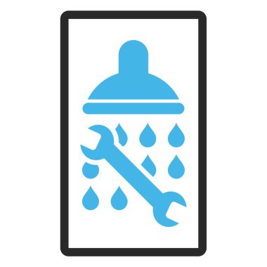 Duş sıhhi tesisat vektör simge çerçeveli