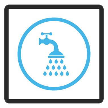 Duş musluk çerçeveli vektör simgesi