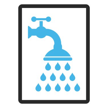 Duş musluk çerçeveli vektör simgesi