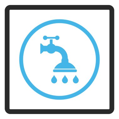 Duş musluk çerçeveli vektör simgesi