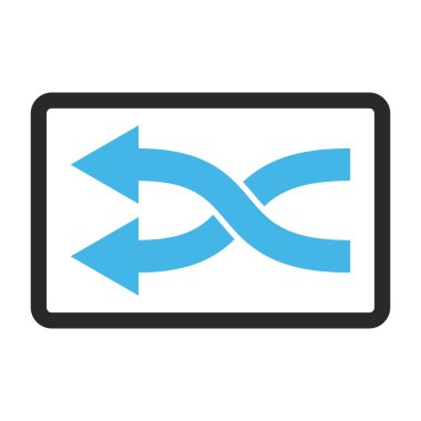 Shuffle oklar sol vektör simge çerçeveli