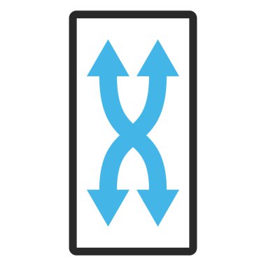 Shuffle okları dikey vektör simge çerçeveli