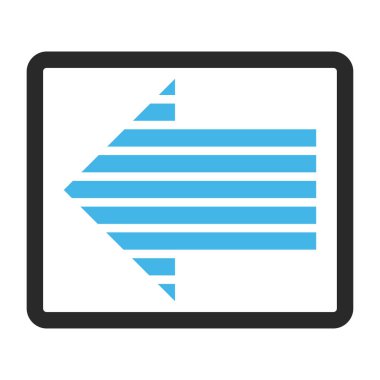 Şerit ok sol vektör simge çerçeveli