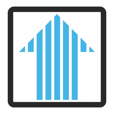 Çerçeveli vektör simge yukarı şerit ok