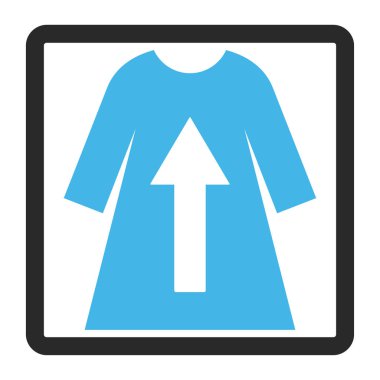 Kadın elbise kalkış vektör simge çerçeveli