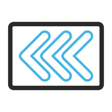 Üçlü işaretçisini sola vektör simge çerçeveli