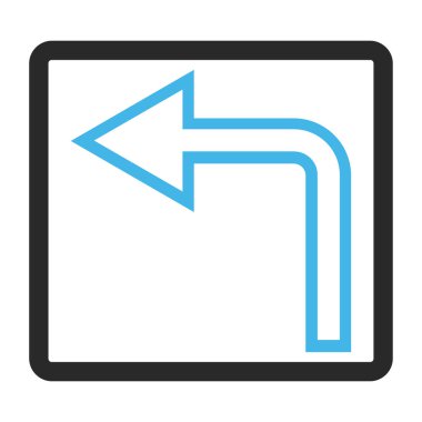 Turn sol vektör simge çerçeveli