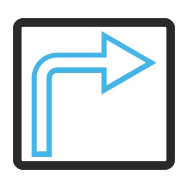 Sağa dön vektör simge çerçeveli