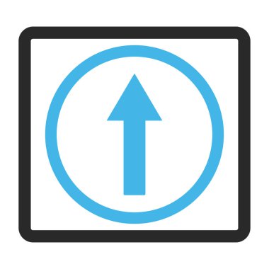 Yukarı yönlü ok vektör simge çerçeveli