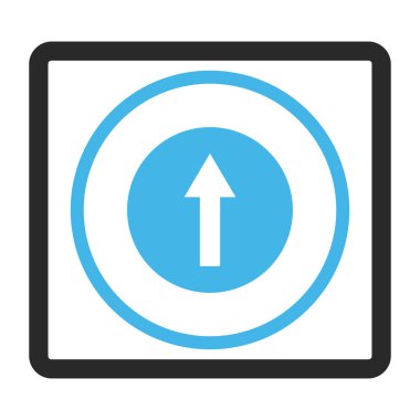 Yukarı yönlü ok vektör simge çerçeveli