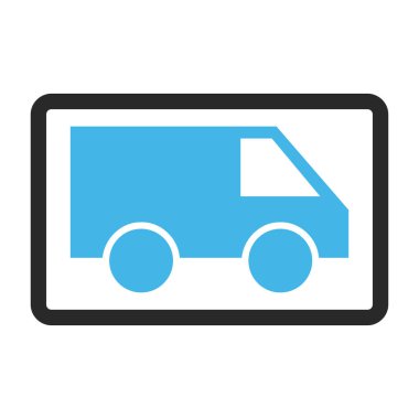 Van vektör simge çerçeveli